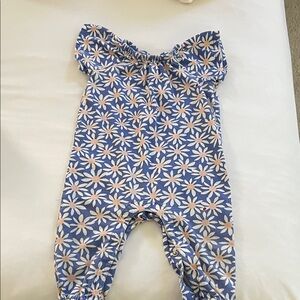Hanna Andersson Blue and Pink Baby Romper